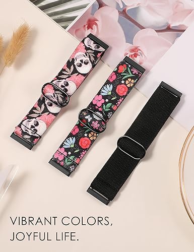 Miniatura 9 de TOYOUTHS Compatible con Fitbit SenseSense 2 BandVersa 3Versa 4 Bandas para mujeres y hombres, correa elástica ajustable de tela de nailon para