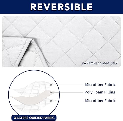 Vista 17 de PureFit Funda reclinable reversible resistente al agua, protector de muebles antideslizante para sillón reclinable de 2 asientos, negro/beige