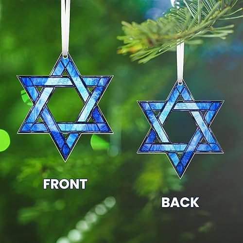 Miniatura 28 de FLAGWIX Regalos cristianos para mujeres y hombres – Adornos de Navidad acrílicos 2025 – Regalos religiosos espirituales católicos para mujeres, Azul