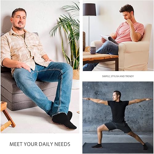 Miniatura 6 de NOVAYARD 6 pares de calcetines antideslizantes para yoga, pilates, hospital, calcetines pegajosos para hombres y mujeres