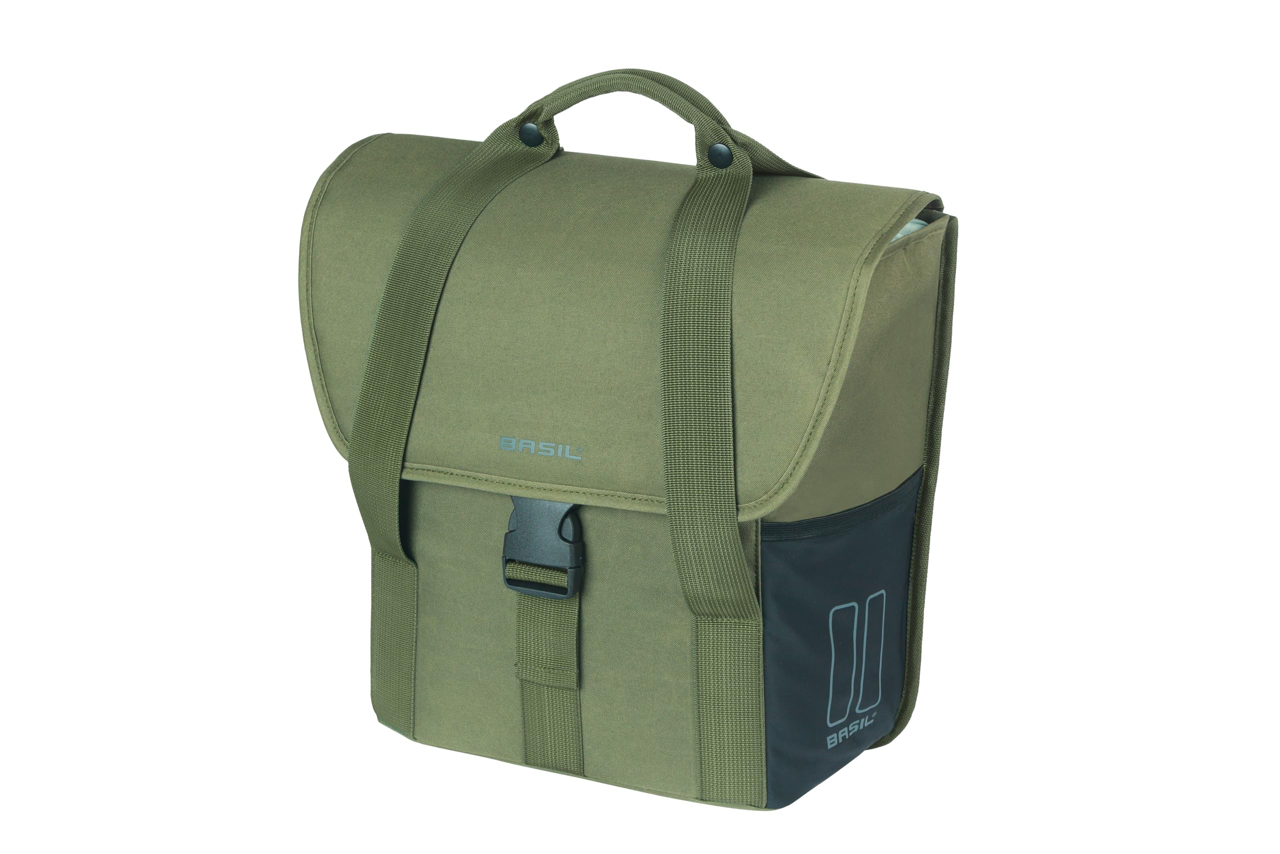 Basil Go Single Bag Shopper - 16 l, zielona, wodoodporna, idealna na wycieczki po mieście, zakupy i do codziennego użytku