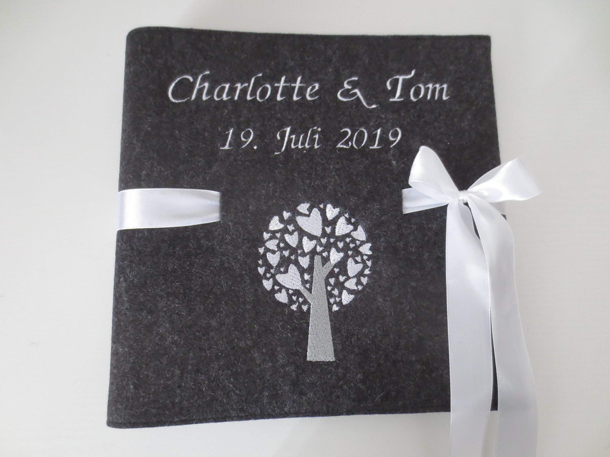 Fotoalbum Album Hochzeitsalbum Hochzeit Gästebuch Hochzeitsreise Geschenk Wollfilz Filz 26 cm x 25 cm