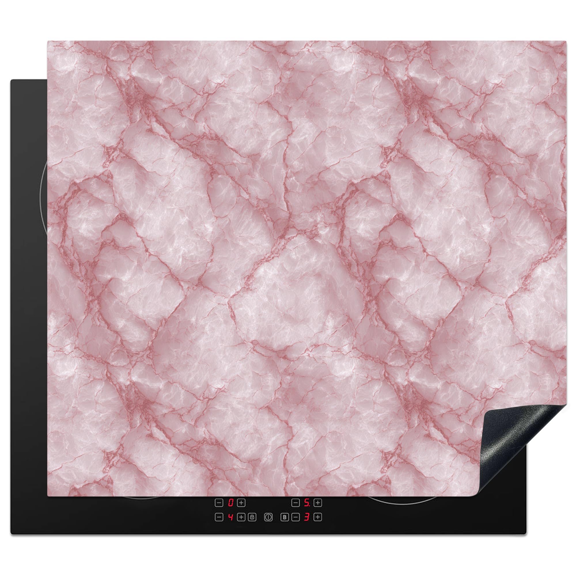 Déco cuisine rose avec ce tapis protège plaque induction 60x52