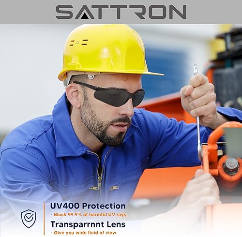 Miniatura 2 de Gafas de seguridad tintadas a granel, paquete de 24 unidades, lentes de sol de seguridad con protección UV para hombres y mujeres, ANSI Z87.1,