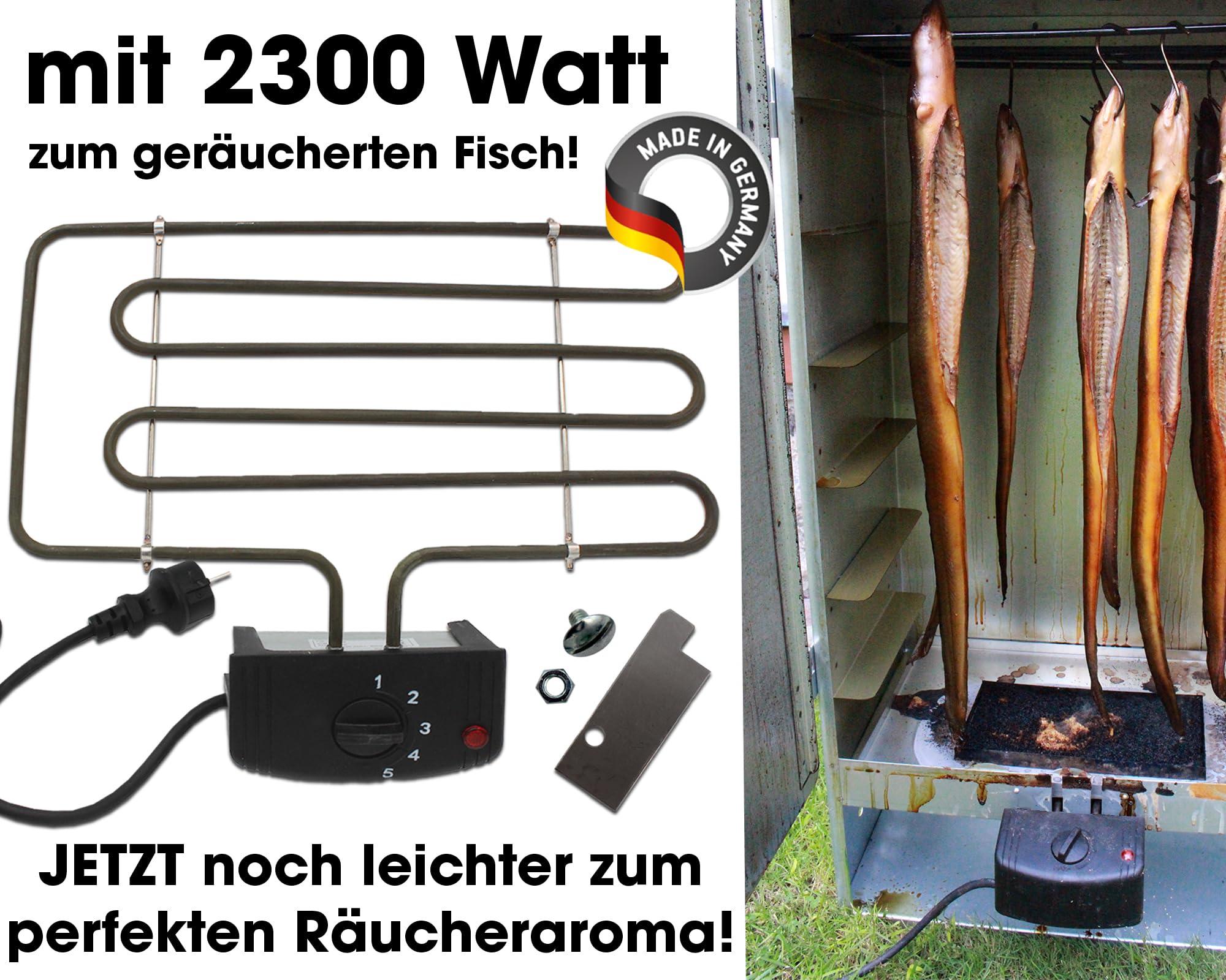Angel-Berger Premium Elektroheizung für Räucherofen Räucherheizung Heizspirale