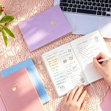 CAGIE Journal for Women Girls, Cute Leather Journaling Notebook, Purple