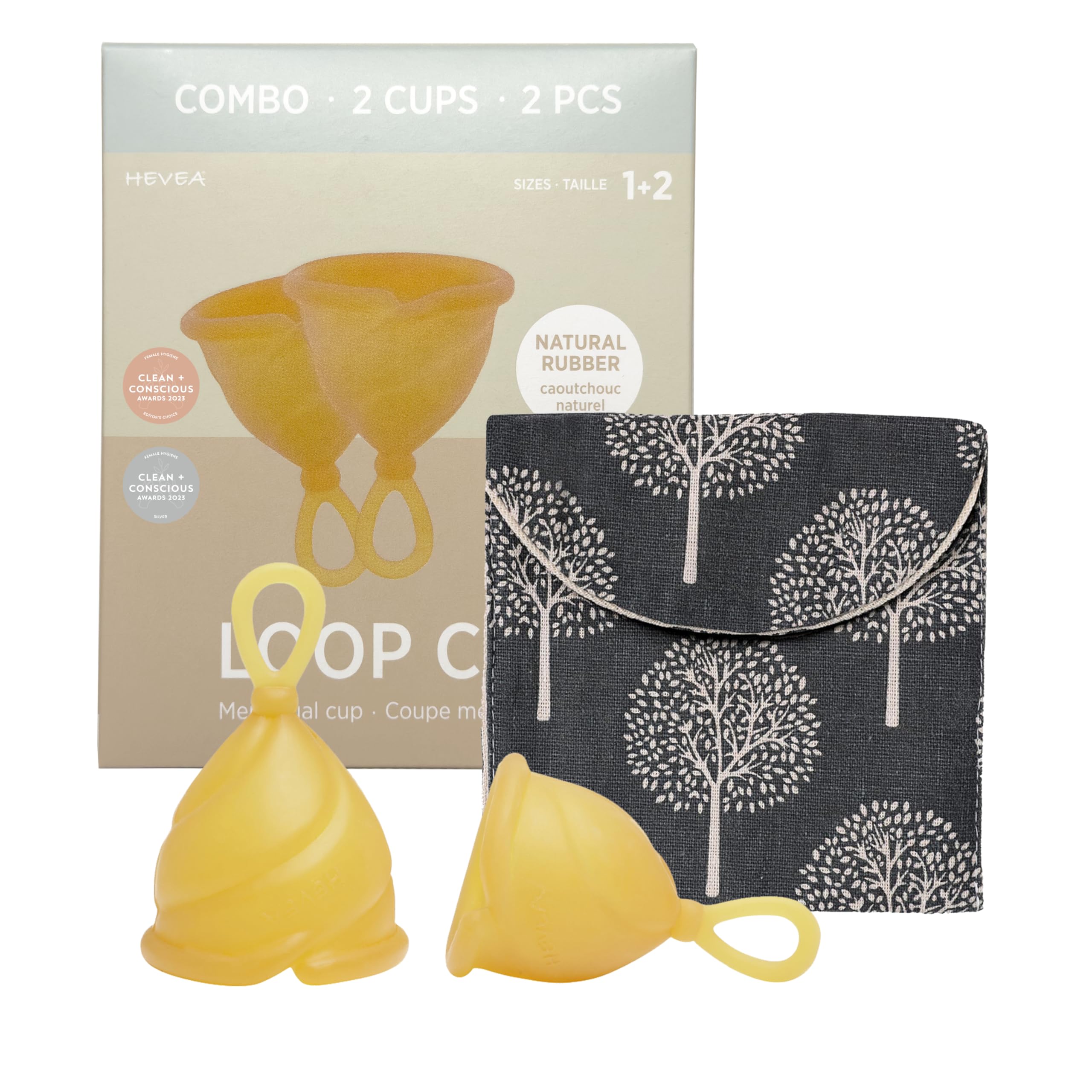 Hevea Loop - Copa menstrual tamaño 2 (natural), hecha de goma 100% natural, copa menstrual más suave, uso hasta 12 horas — view 9