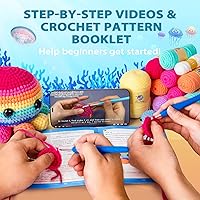 Vista 3 de Crochetta Kit de ganchillo para principiantes, kit de ganchillo tutoriales en video paso a paso, kit de inicio de ganchillo para aprender a