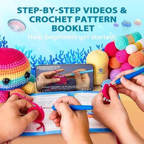 Miniatura 3 de Crochetta Kit de ganchillo para principiantes, kit de ganchillo tutoriales en video paso a paso, kit de inicio de ganchillo para aprender a