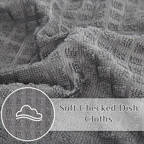 Miniatura 2 de Airensky Juego de toallas de cocina y paños de cocina (paquete de 6), trapos suaves y duraderos, 12 x 12 pulgadas, 3 gris oscuro, 3 gris claro