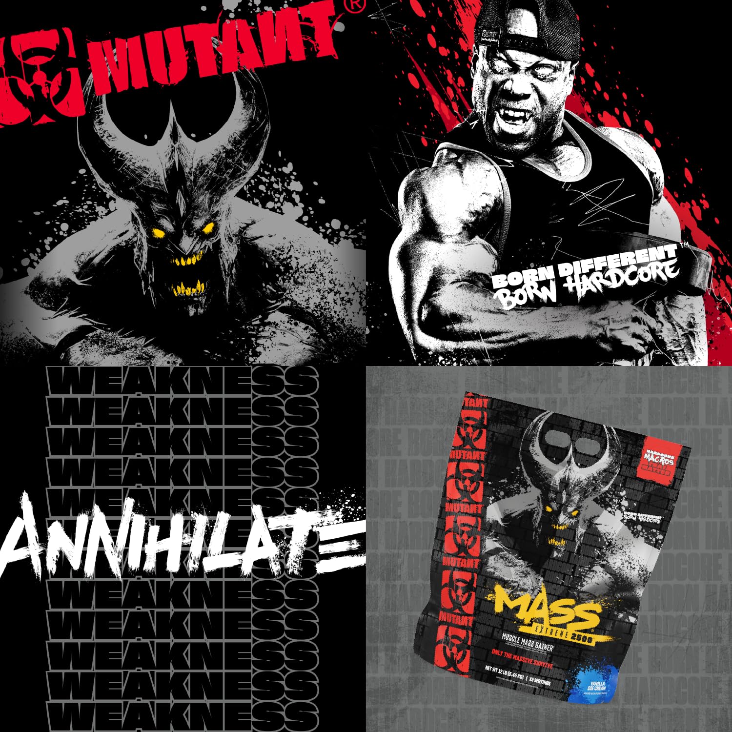MUTANT Mass Extreme 2500 Gainer | Molkenproteinpulver | Muskelaufbau | Hohe Dichte und saubere Kalorien | 5450 g | Dreifach-Schokolade