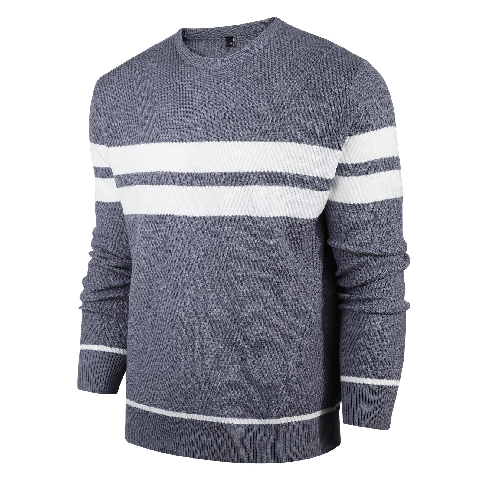 Genfien Jersey para Hombre Jersey de Cuello Redondo Jersey de Punto para Hombre Básico Cálido