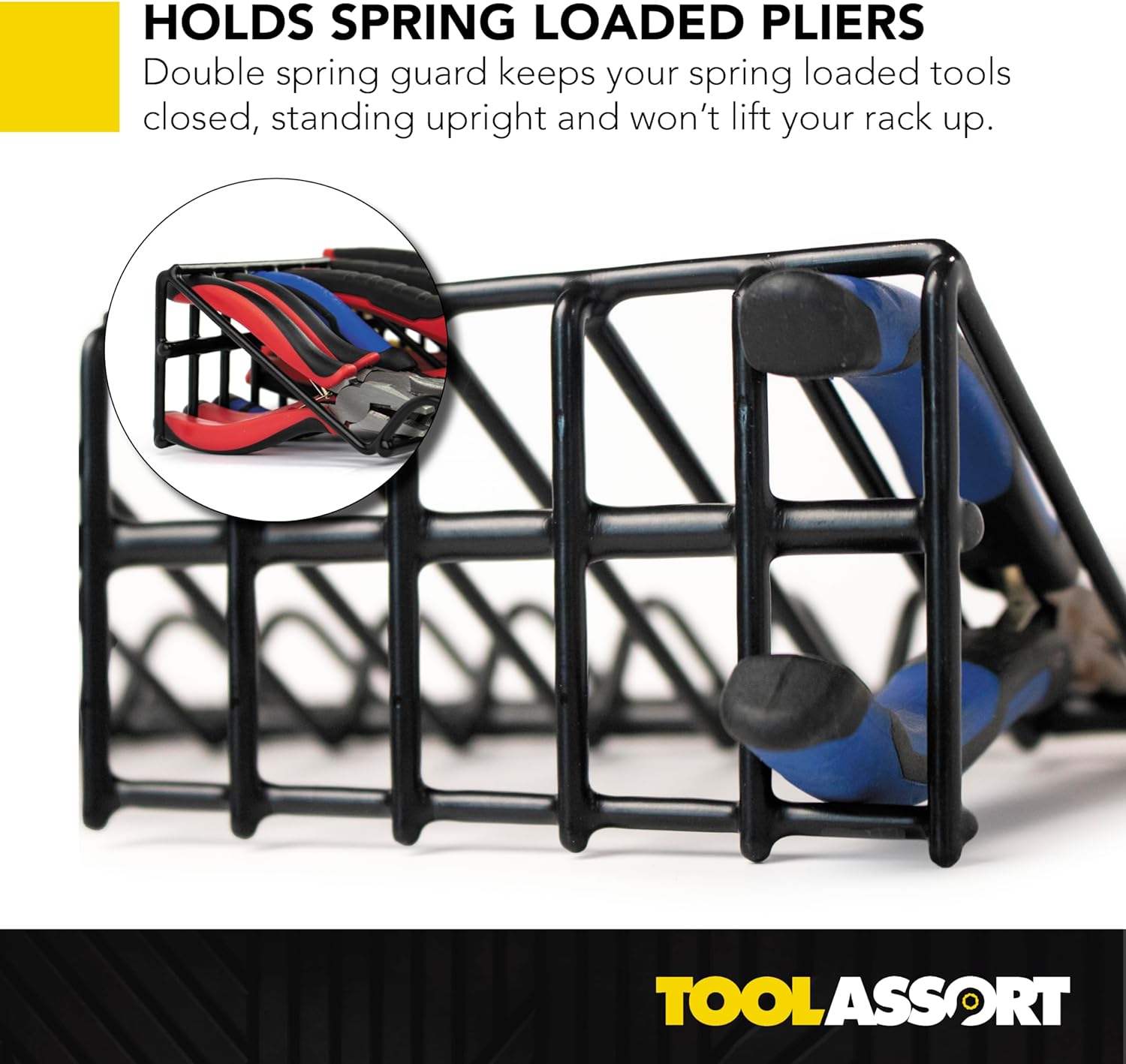 Plier Organizer Rack for Tool Box Storage, Holds Regular and Wide Handle Pliers, Fits Toolbox or Chest Drawers, Durable and Space-Saving Design (2 Pack)