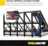 Vista 3 de Estante organizador de alicates para almacenamiento de cajas de herramientas, sostiene alicates de mango regular y ancho, se adapta a cajas