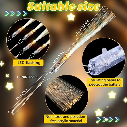 Miniatura 7 de Varita de luz de fibra óptica, varitas intermitentes con brillo, varitas de fibra óptica LED intermitentes, varitas de fibra LED, varitas LED