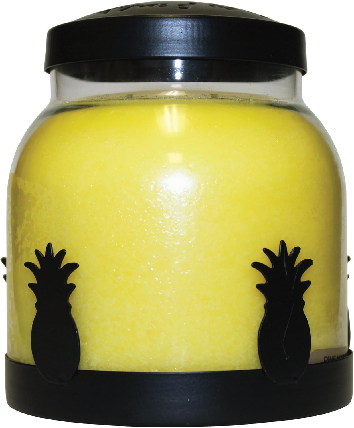 A Cheerful Giver Metal Candle Tray 4" Black Pineapple