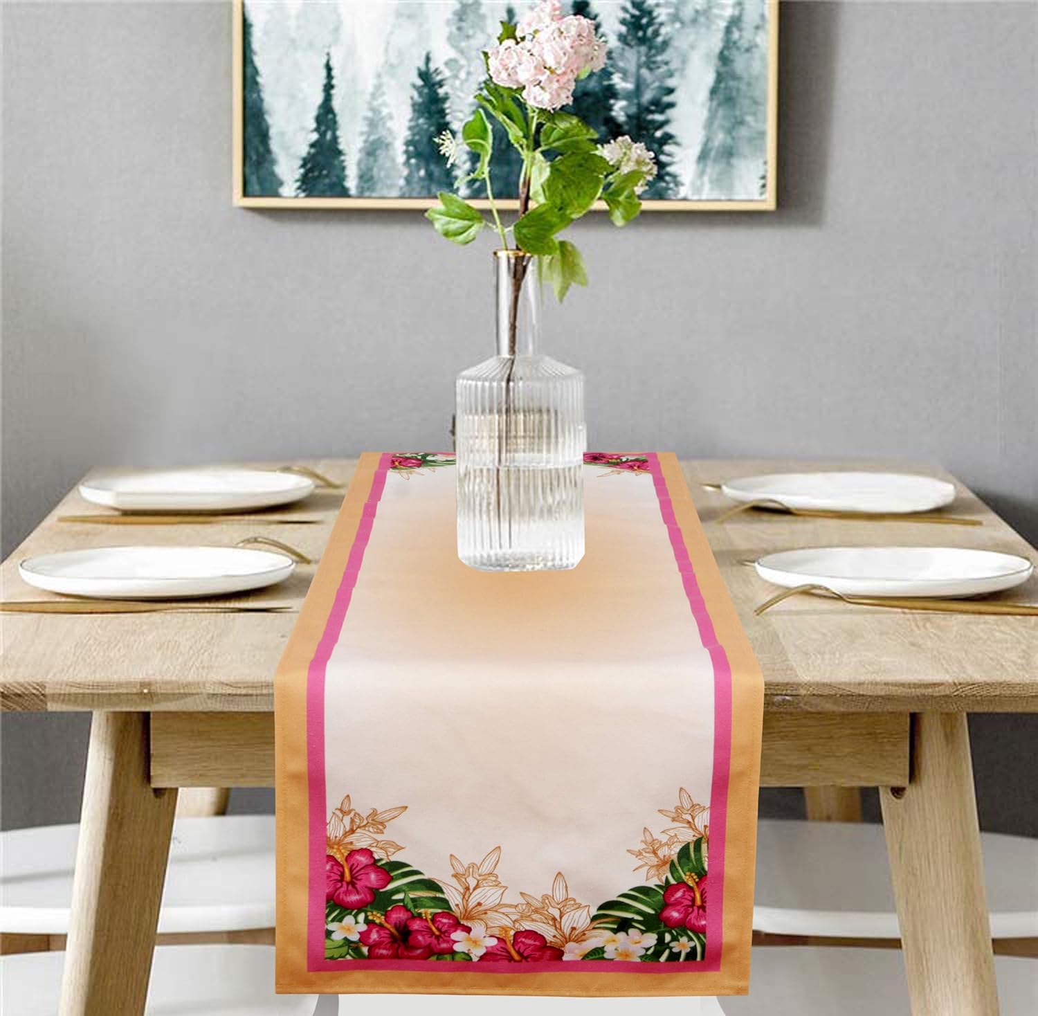 Buy Razza Home Premium Yellow Floral Design 12x 48 inches Table Runner