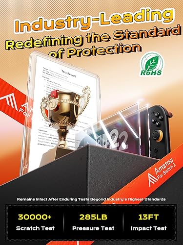 Miniatura 8 de Protector de pantalla para Switch 2, vidrio templado de protección de grado militar 10H con protección ocular para Nintendo, [actualización 2026]