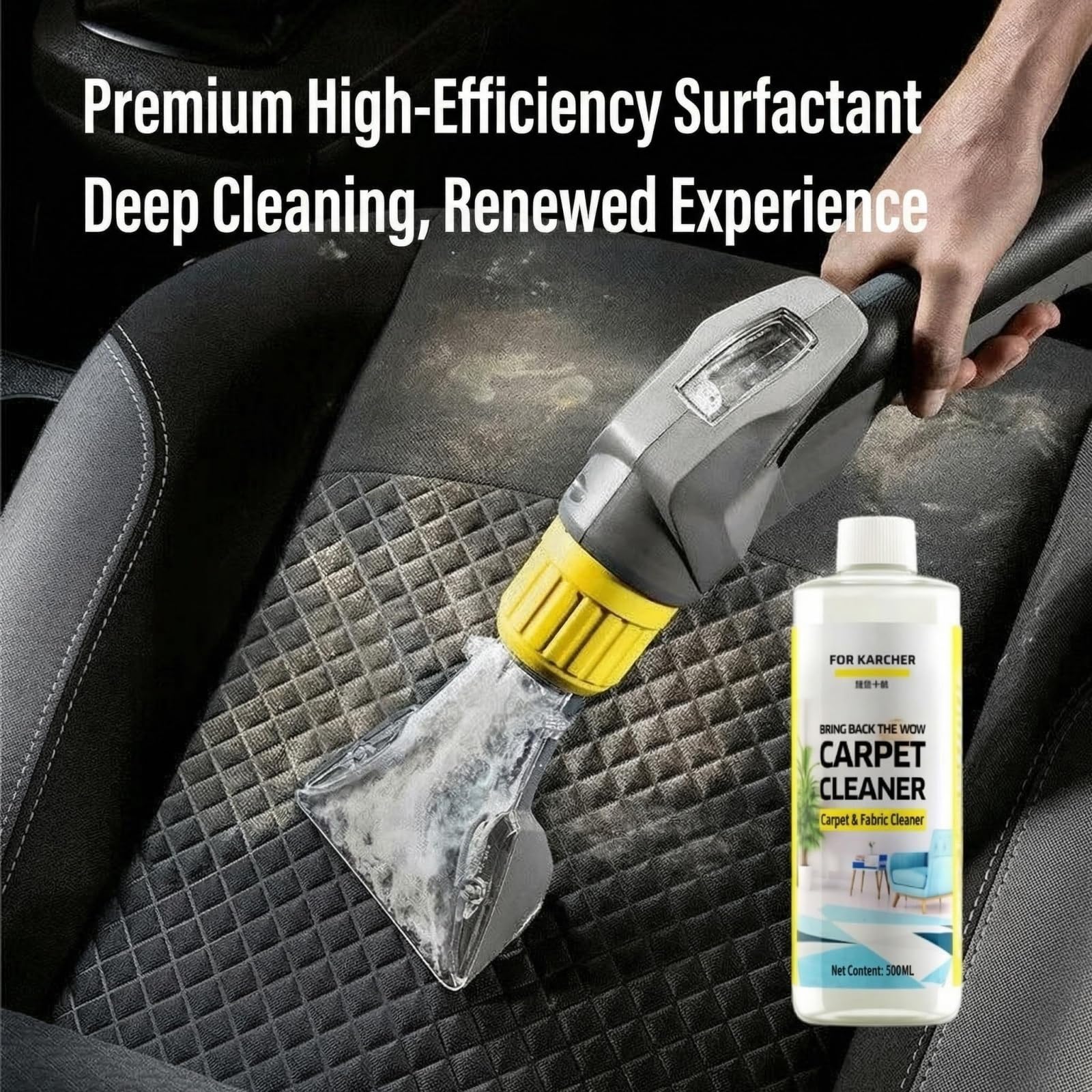 Détachant Et Anti-odeurs 500 Ml, Nettoyant For Tapis, Compatible Avec Kärcher SE PUZZI BRC Série. Tous Les Nettoyeurs De Tapis Profonds Verticaux Et Compacts(2PCS)