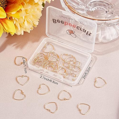 Miniatura 7 de Beebeecraft 1 caja de 18 quilates chapado en oro de latónacero inoxidable corazón colgantes colgantes colgantes para el día de la madre, regalos de