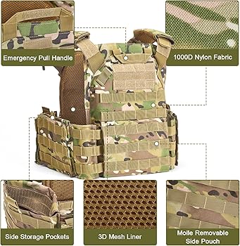 【THE CRIMIE】WILL MILITARY BOA VEST Amazon.com : WILD WYCC Tactical Vests,Quick Release Camo Vest
