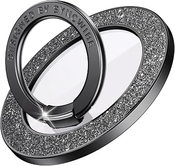 Syncwire Magnetic Phone Grip for MagSafe, Sparkle Ring Holder, Rotatable Kickstand Bling Ring Stand Removable MagSafe Accessories for iPhone 17 Pro Max 16 15 14 13, Android, Samsung etc.