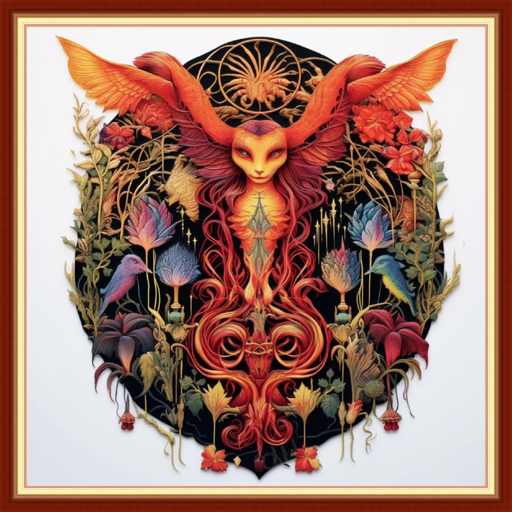 Foxhool Beginners Cross Stitch Kits Stamped Full Range of Embroidery Kits for Adults DIY Cross Stitches kit Embroidery Patterns for Needlepoint kit-Magic Holika 17.7x17.7 inch