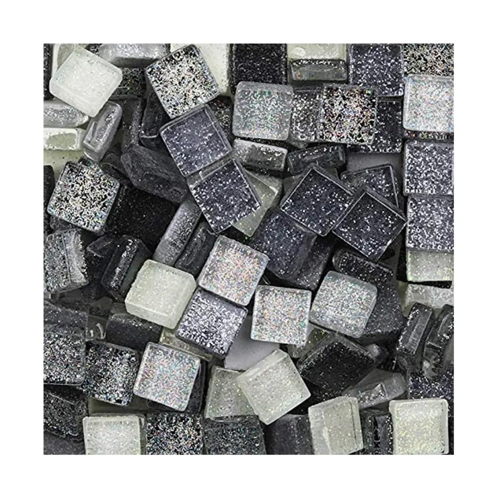 Xulvoz Type3 Mosaic Tiles 300G Diy Mix Color Glitter Glass Mosaic Stones Tiles Pebbles Crafts Material Puzzle For Making Arte