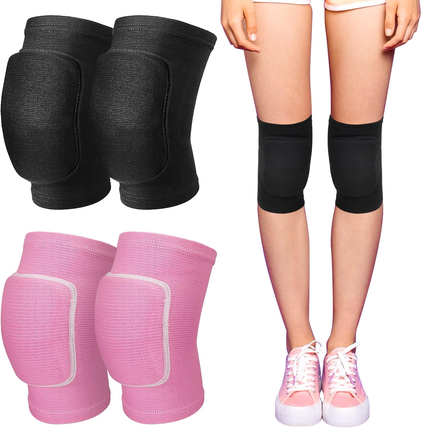 2 Pairs Stretchy Dance Knee...