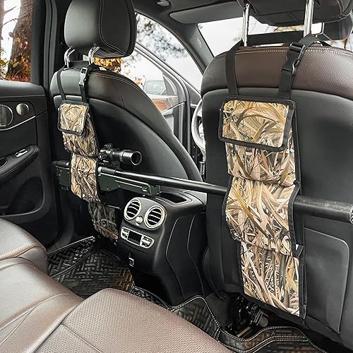 Miniatura 7 de mydays - Soporte organizador de pistolas para parte trasera de asiento frontal de vehículo para rifles de caza escopetas (color camuflaje)