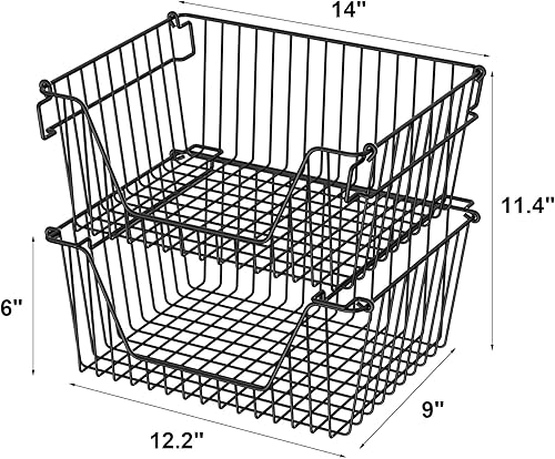 Miniatura 7 de blitzlabs Cesta organizadora de alambre apilable para almacenamiento organizador de gabinetes despensa de alambre de metal resistente contenedor