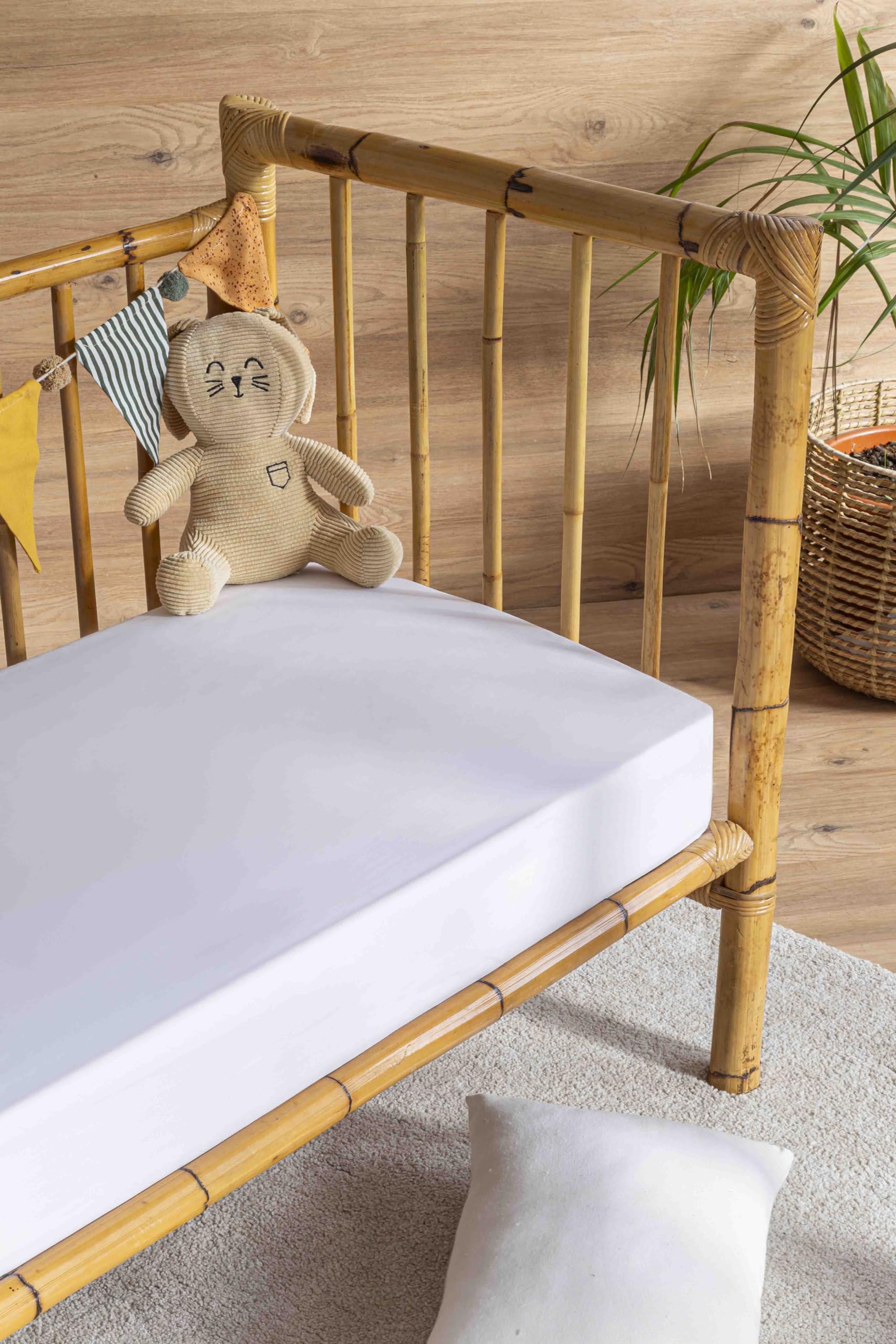 Mi bollito - Pack of 2 Crib Fitted Sheets in Organic Cotton, Breathable of Maximum Quality for Your Baby (Pack of 2 - 70 x 140 cm) - Image 4