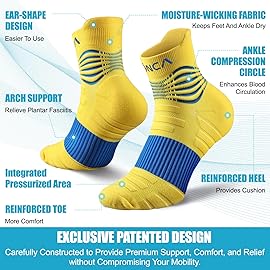 NEENCA Professional Compression Socks, Medical Athletic Ankle Socks for Injury Recovery & Pain Relief, Sports Protection, Circulation -1 Pair, 20-30 mmhg