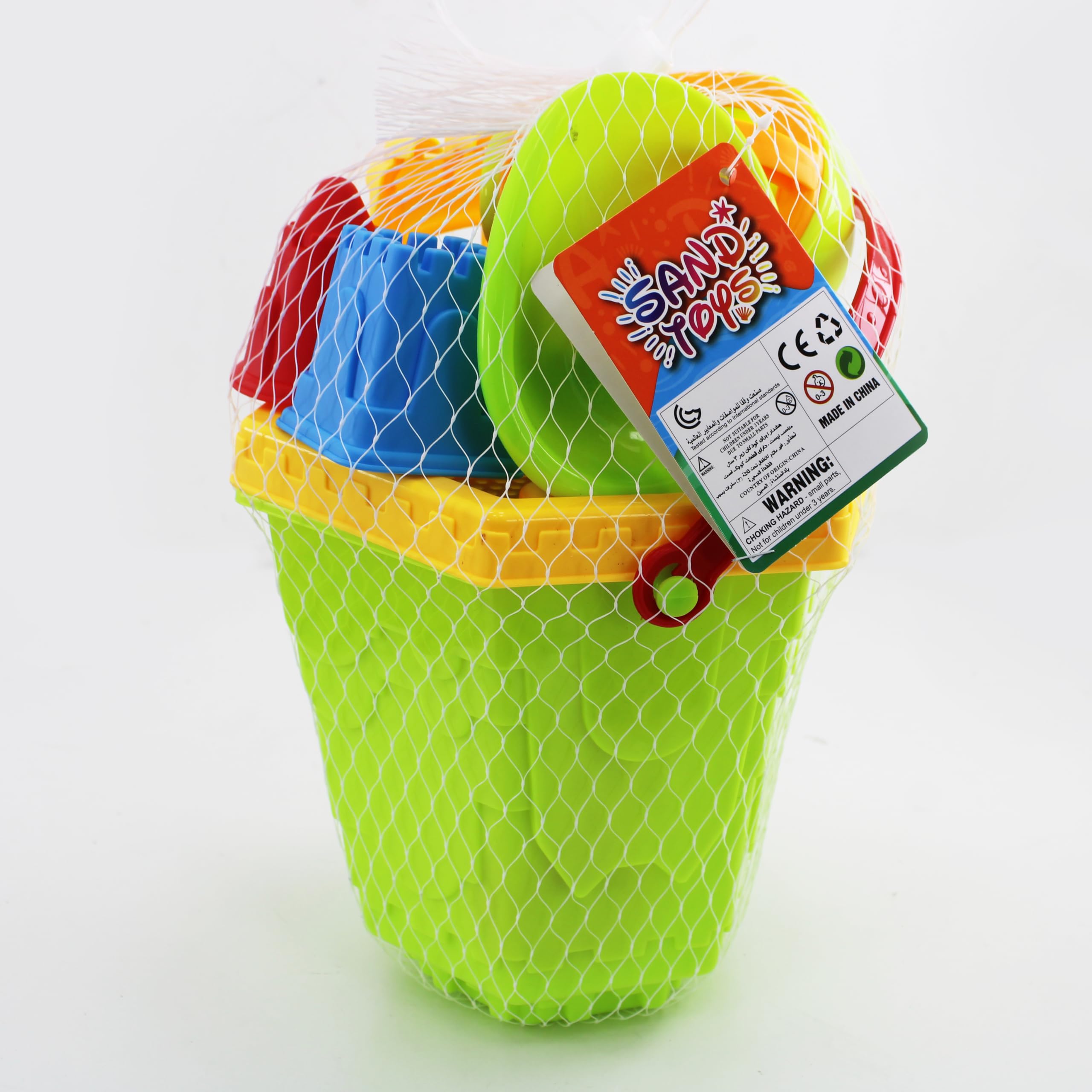 Beach Toy Bucket Set 7 Pieces Includes Bucket Shovel Rake and Sand Molds 20x12cm Perfect for Ages 3+ Durable and Fun Outdoor Play