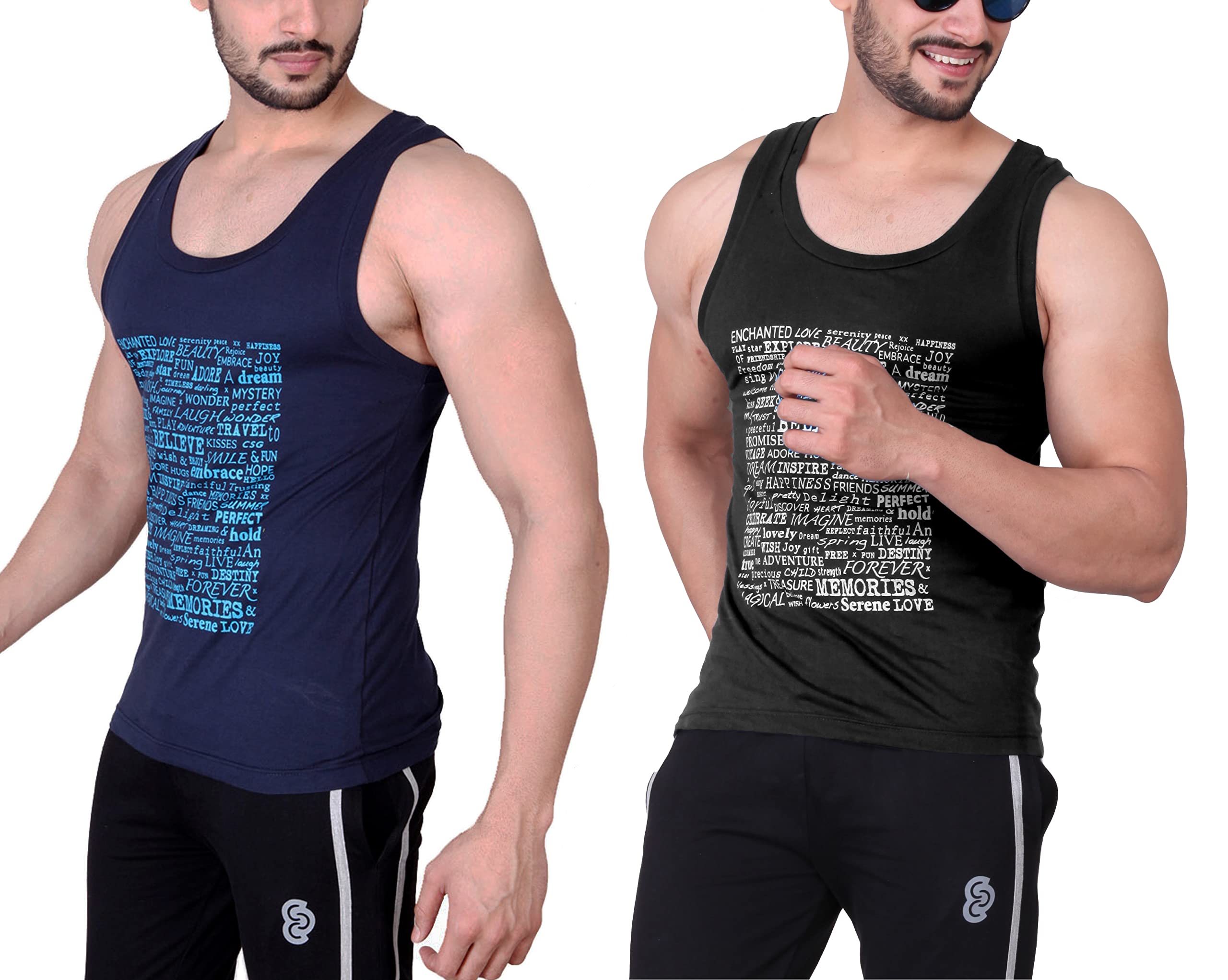 big button Men's Sleeveless T-Shirt Top-picture-20