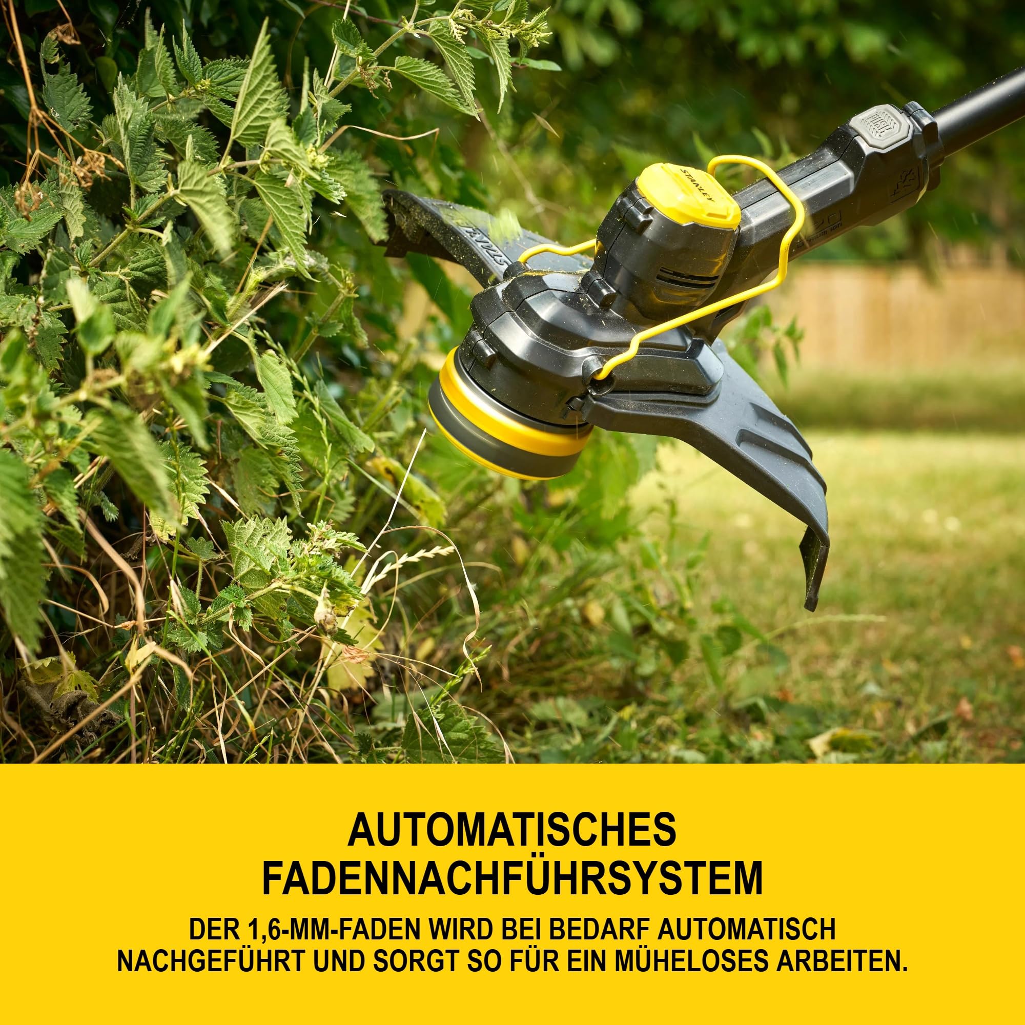 Stanley V20 Akku-Rasentrimmer, mitKantenschutz, inklusive Akku und Ladegerät, 18V,STCST933M1-QW