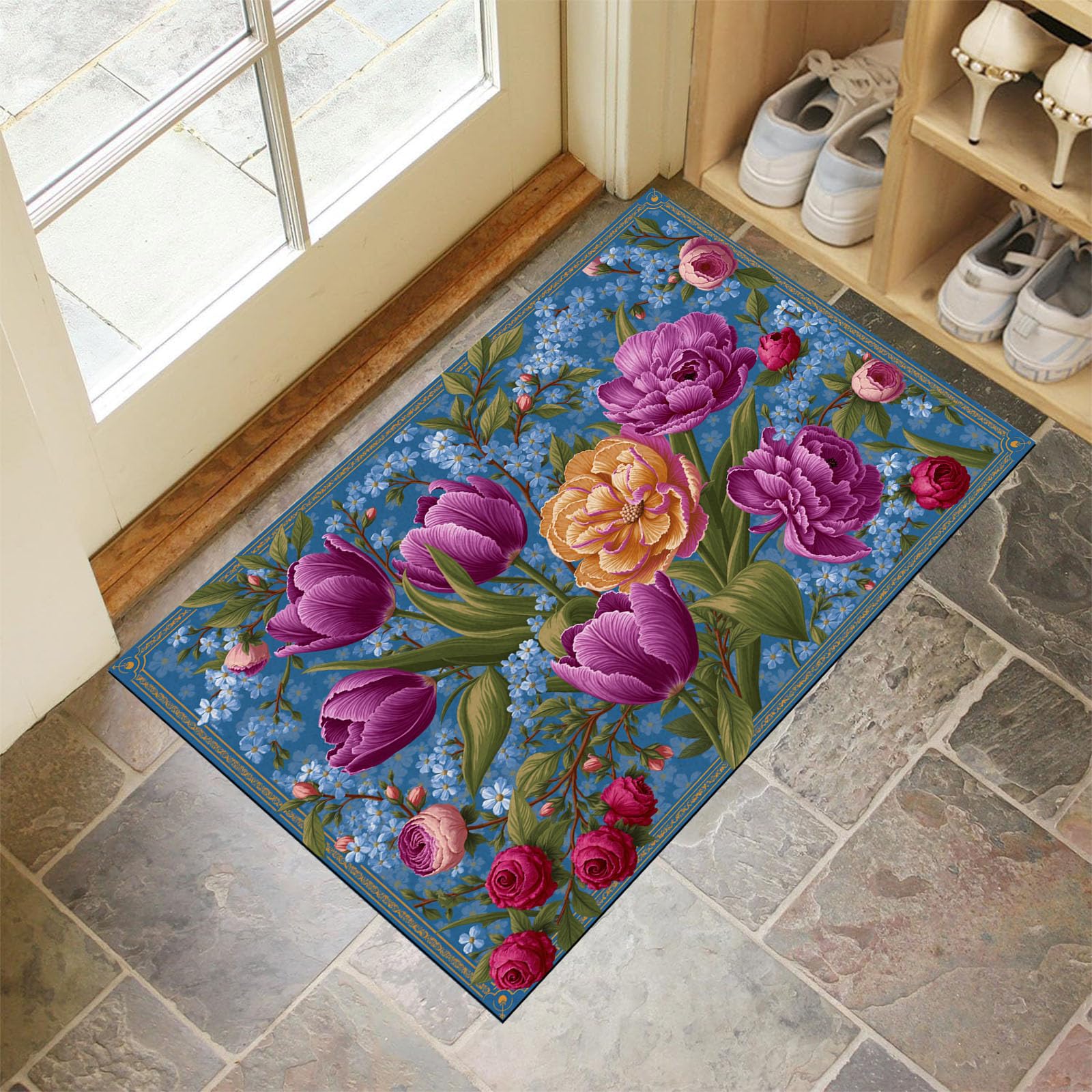 Tapis de Sol Absorbant Antidérapant 60x90cm Lavable et Idéal pour l'Entrée