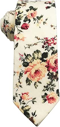 Men's Skulls & Roses Black Neck Tie Classic Fashion Silk