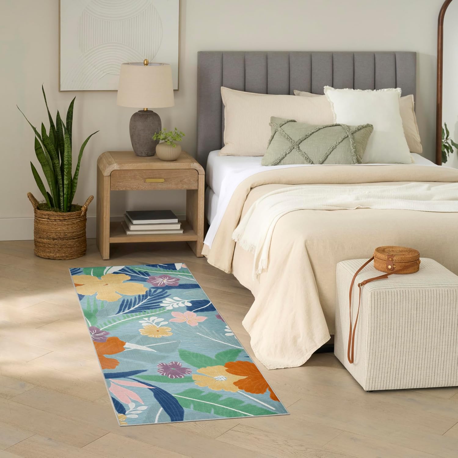 Nourison Home Suncoast Blue Multicolor 2' x 6' Area Rug - Easy Clean, Non Shedding, Bed Room, Living Room, Dining Room, Kitchen (6' Runner)