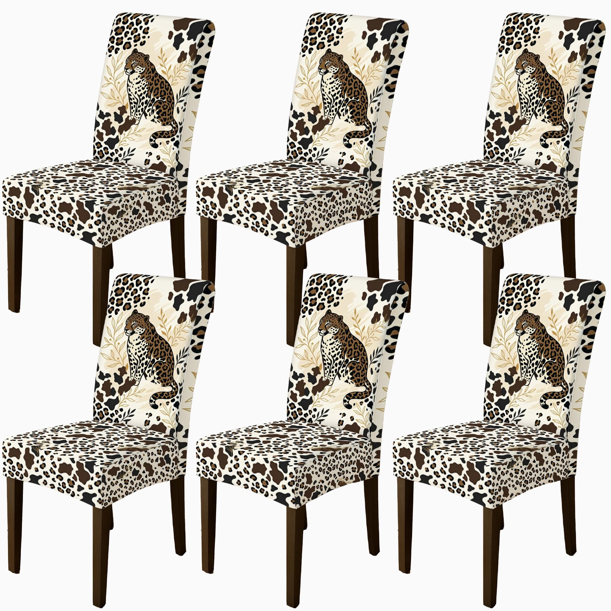 Housses de chaise de salle à manger lavables et sans élasthanne