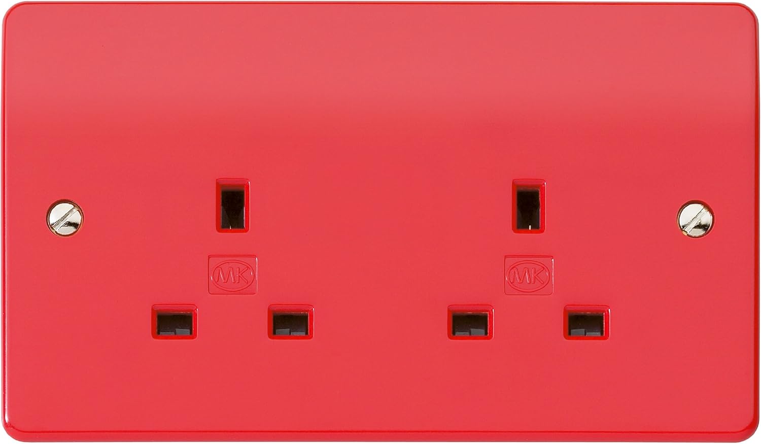 Mk K781RED 13A 2-Gang Socket Front Plate - Red : Amazon.co.uk: DIY & Tools