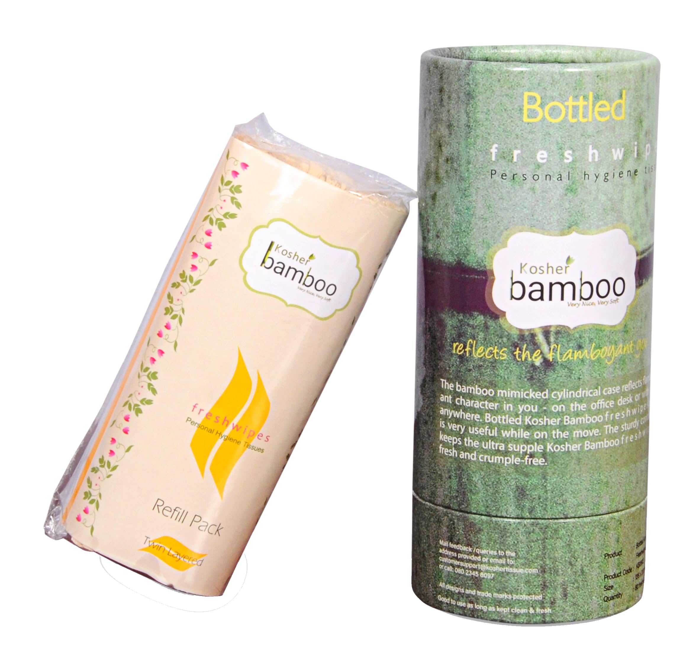 Kosher Bamboo Bottled Facial Tissue - 80 Pulls - Reffilable Canister - With one Extra refill Pack along -2 Ply-image-12