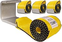 Vista 12 de US Cargo Control Correas de cabrestante de contenedor de volteo de 4" x 5' con gancho plano y extremo de bucle cosido (paquete de 12), límite