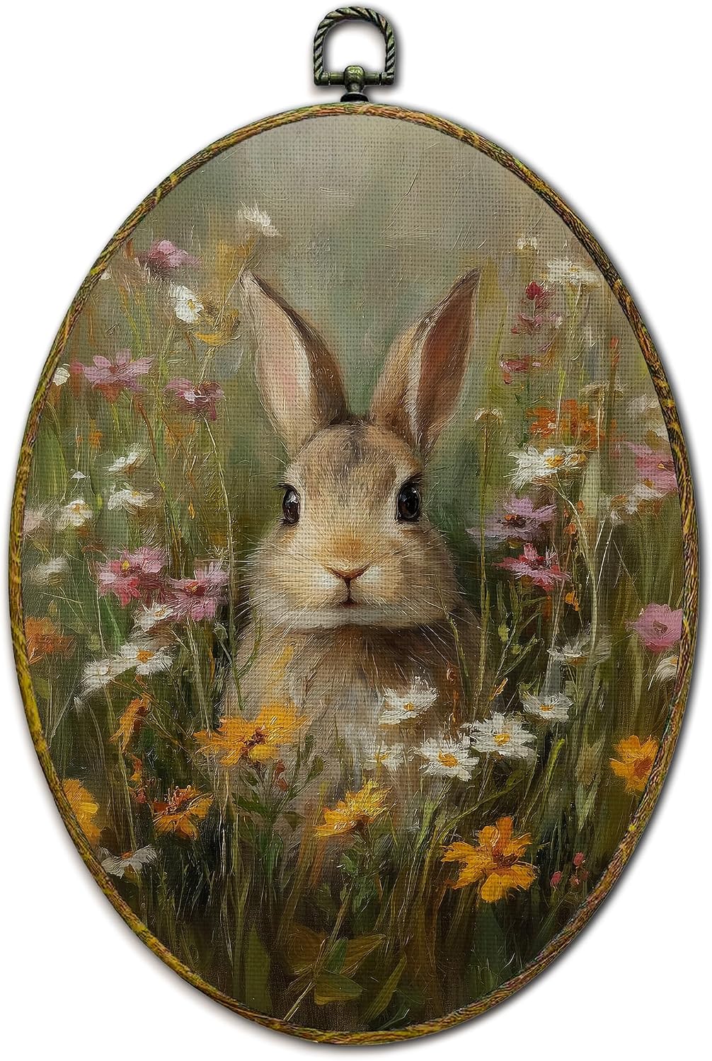 Amazon.com: XFCICRLJ Vintage Easter Bunny Floral Wall Art Decor ...