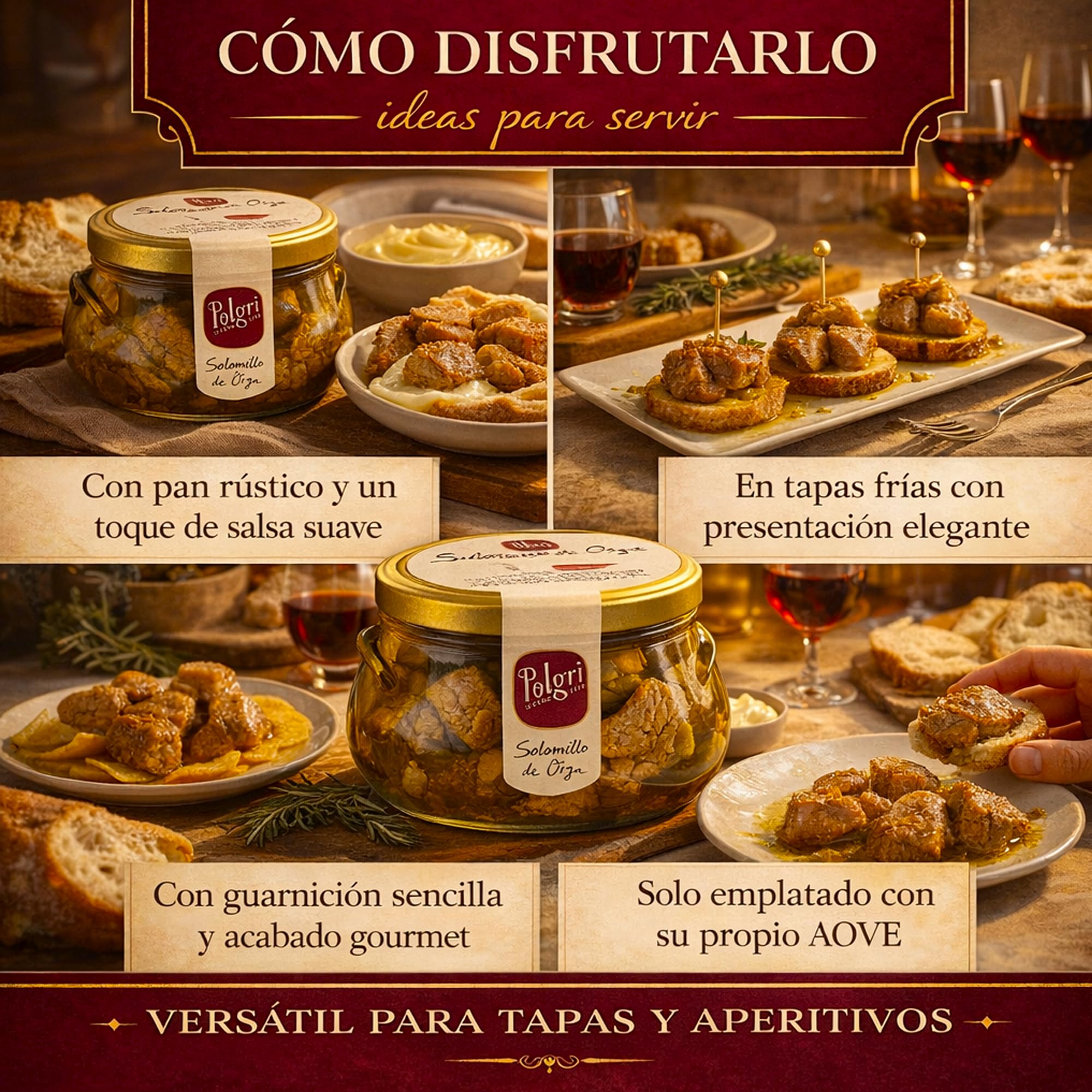 POLGRI Solomillo de Orza Lomo de Orza Conserva Gourmet de Cerdo en AOVE 850 ml Receta Manchega Tradicional