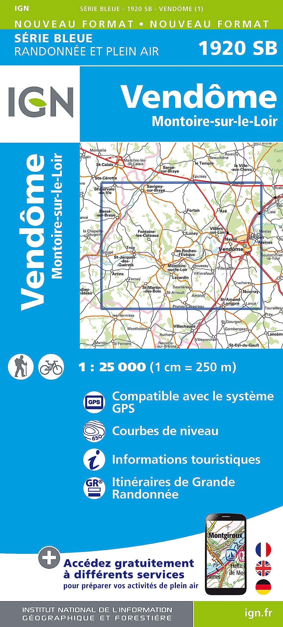 Vendôme - Montoire-sur-le-Loir gps: 1920 (Série Bleue)