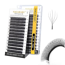 NAGARAKU 5D W Shape Eyelash Extension VERSION 2.0 lash Supplies Natural Soft Volume 0.07mm D curl 13mm Premade Fans PBT Matte Black Cluster W Lash Easy Fanning False Lashes yy Lashes