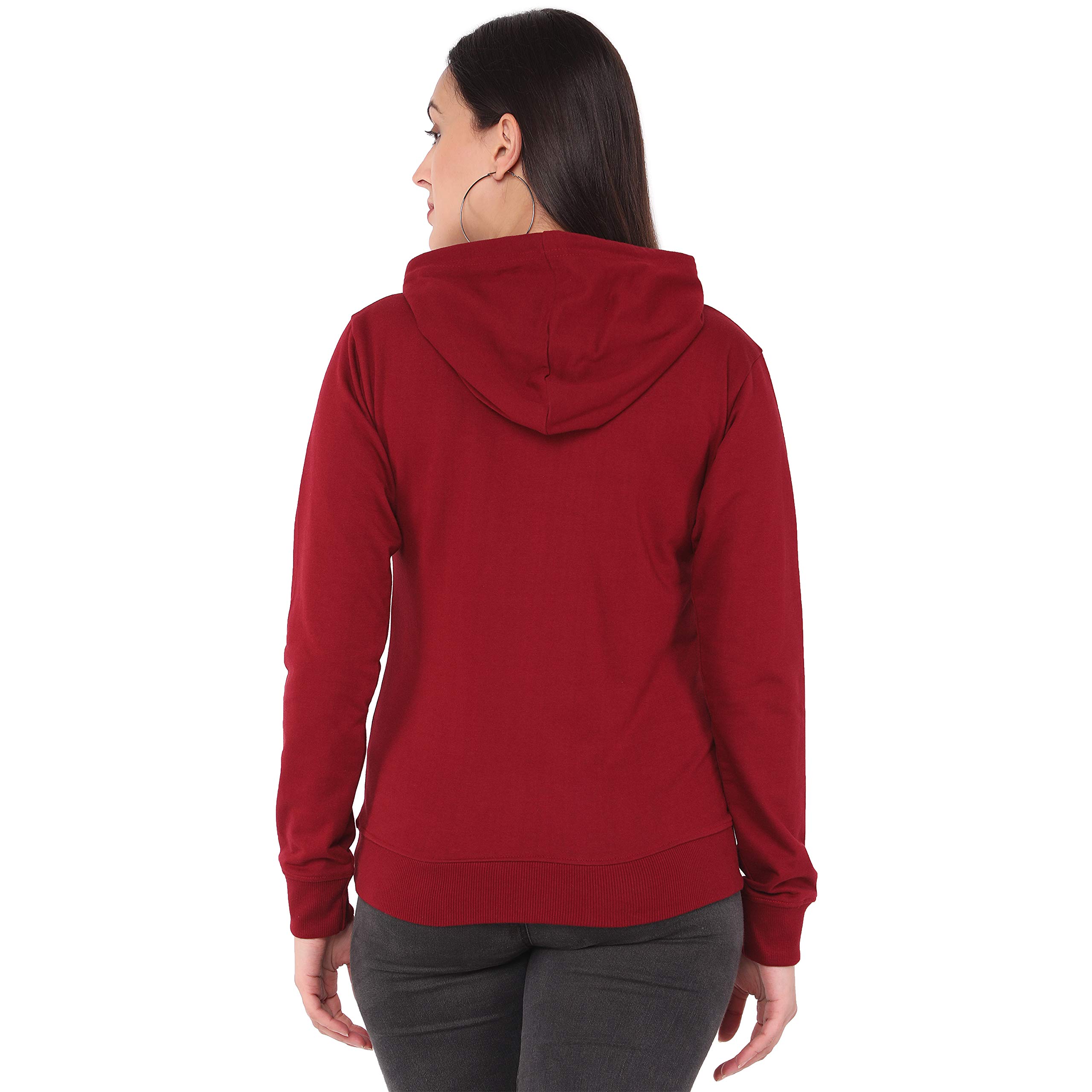 Juneberry Women's Fleece Hooded Sweatshirt (Jb_Gl_W02_Maroon_S_Nw_Maroon_S) 1
