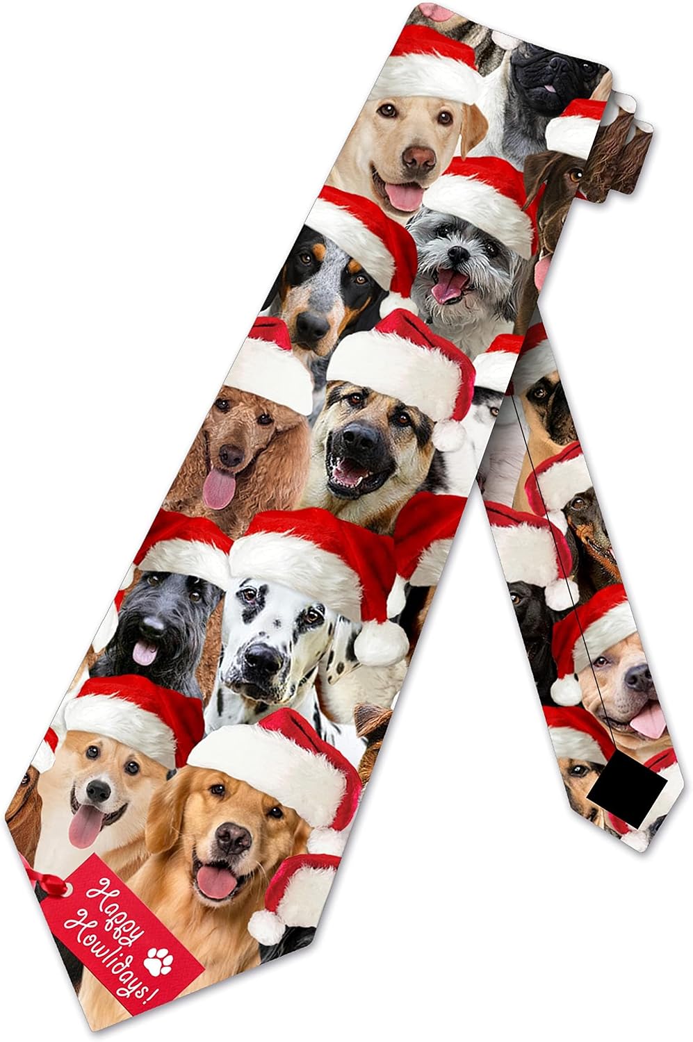 Three Rooker Christmas Ties Mens Santa Dog Necktie Animal Lover Tie