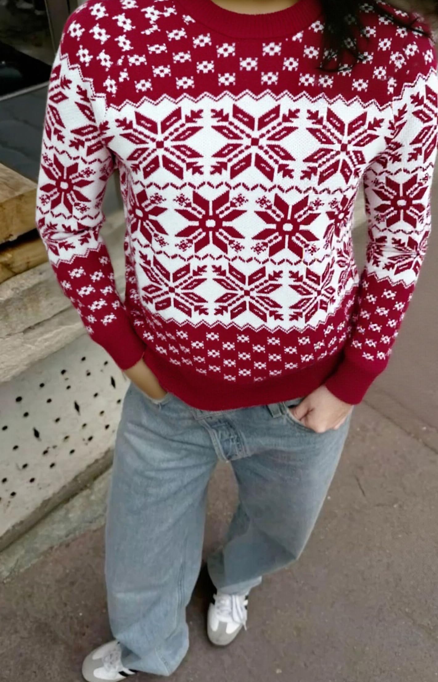Demegimi Maglioni Natalizi Pullover Natale Maglietta a Manica Lunga Donna Maglione Natalizio Fiocco Neve Alce Girocollo Donna a Maniche Lunghe Maglione Festa Natale